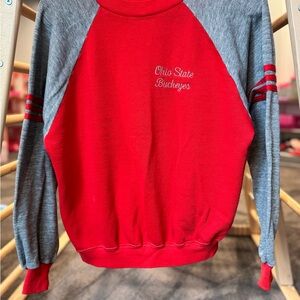 Embroidered Ohio State Buckeyes Red and Gray Men's lightweight sweatshirt small